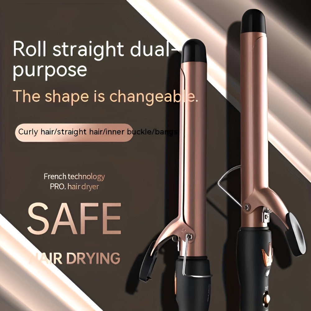 Corded Ceramic Curling Iron — Built-In Safety Clamp, Friction-Reducing Coating