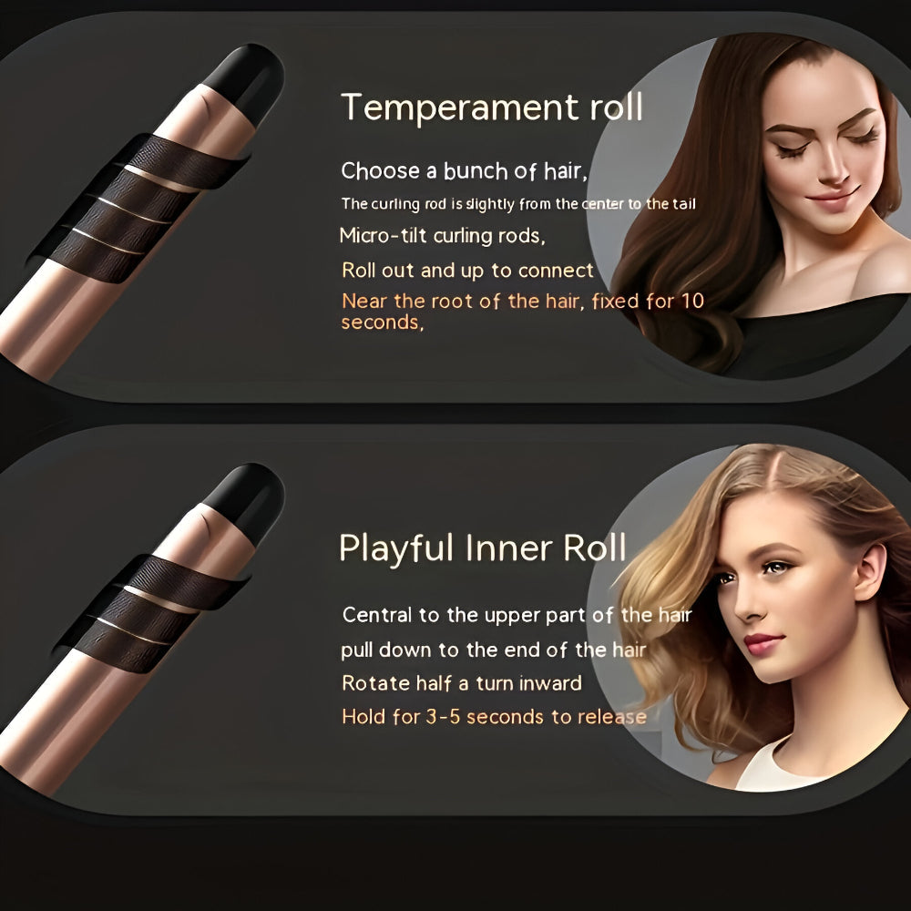 Corded Ceramic Curling Iron — Built-In Safety Clamp, Friction-Reducing Coating