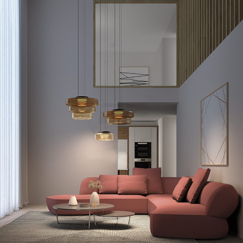 Glass Pendant Lamp | Bauhaus Style Hanging Light | Meowbutter