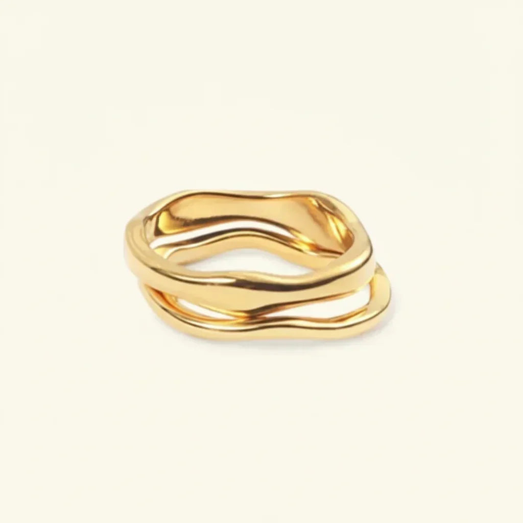 Anello minimalista in acciaio inossidabile — Finitura dorata liscia