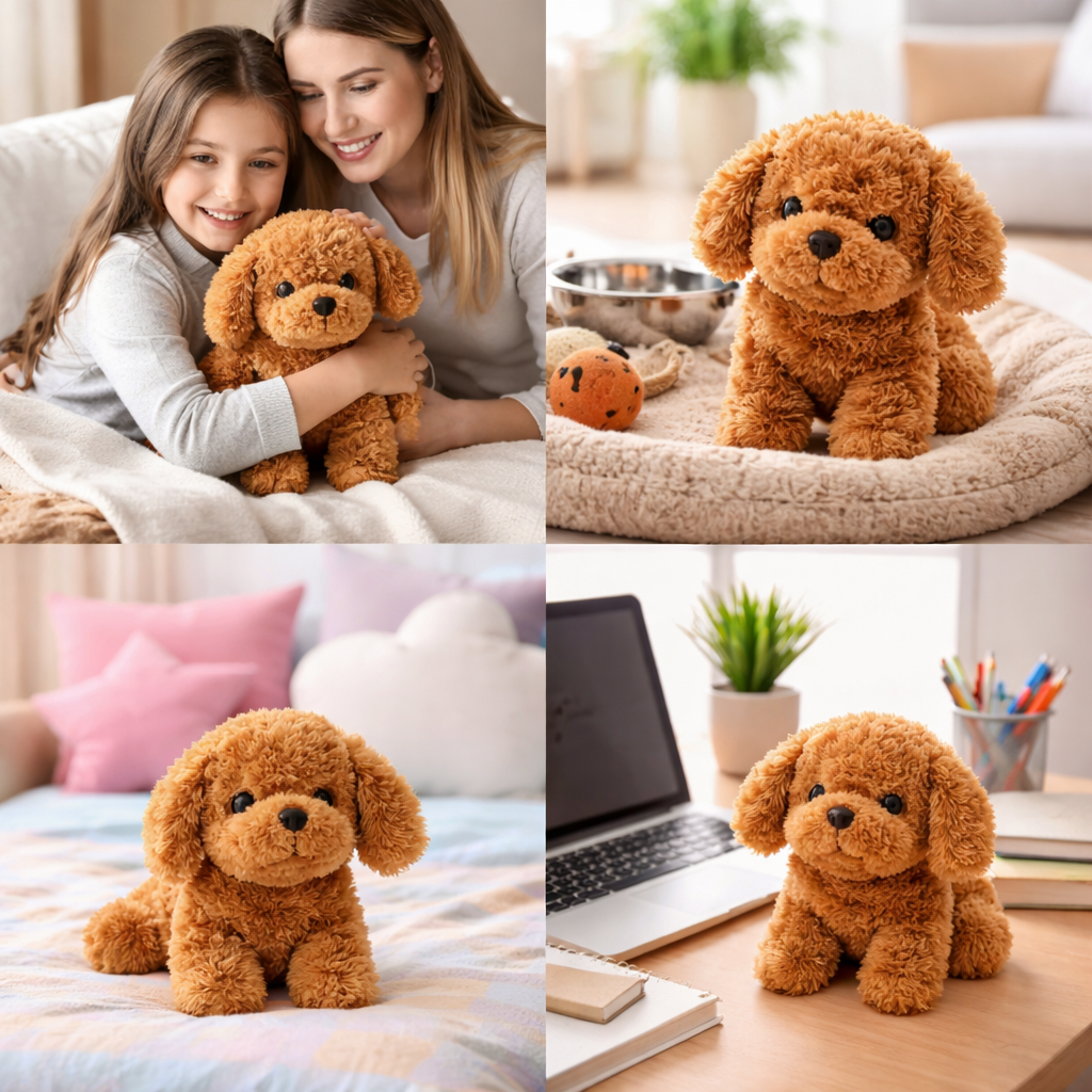 Brinquedo interativo de cãozinho de peluche — Animal de peluche macio que anda e ladra