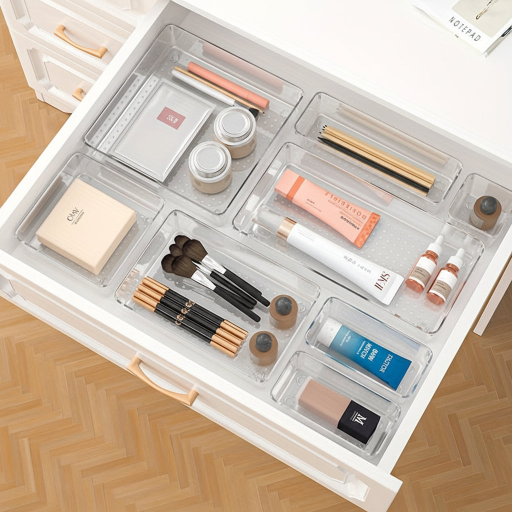 Set di 25 vaschette organizer in plastica per cassetti — Scomparti componibili