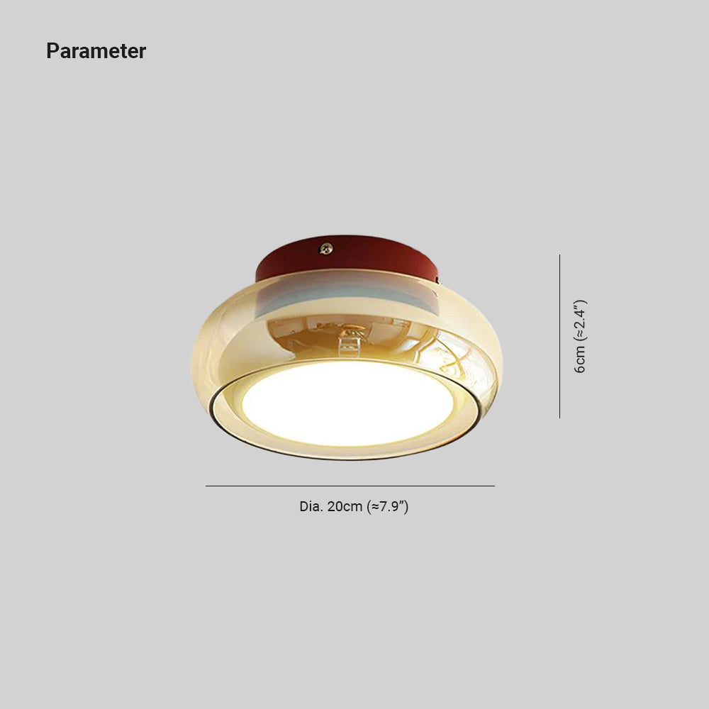 Lampada da soffitto a plafoniera in vetro retrò giugno | Lampada LED da interno | Meowbutter