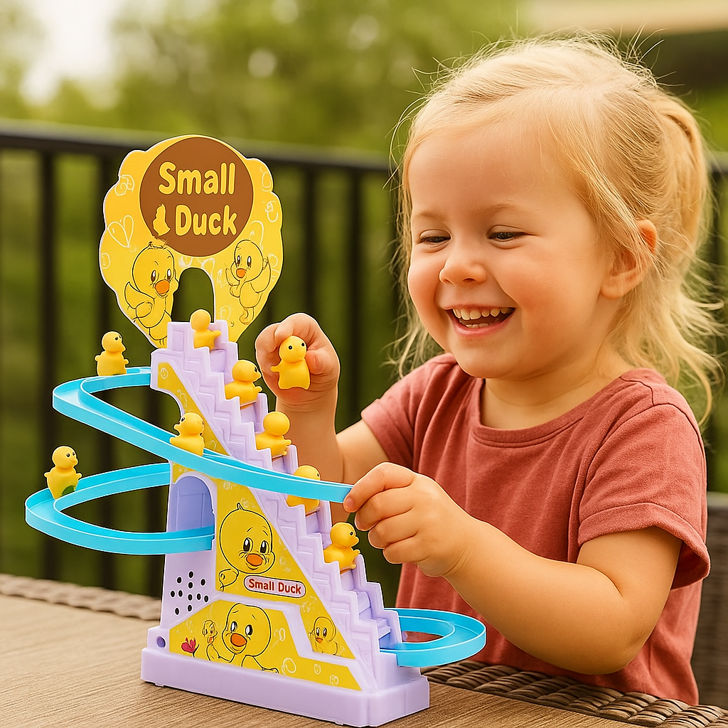 Animated Duck Slide Set — Interactive Music, Synced Lights, and Kids Play Station