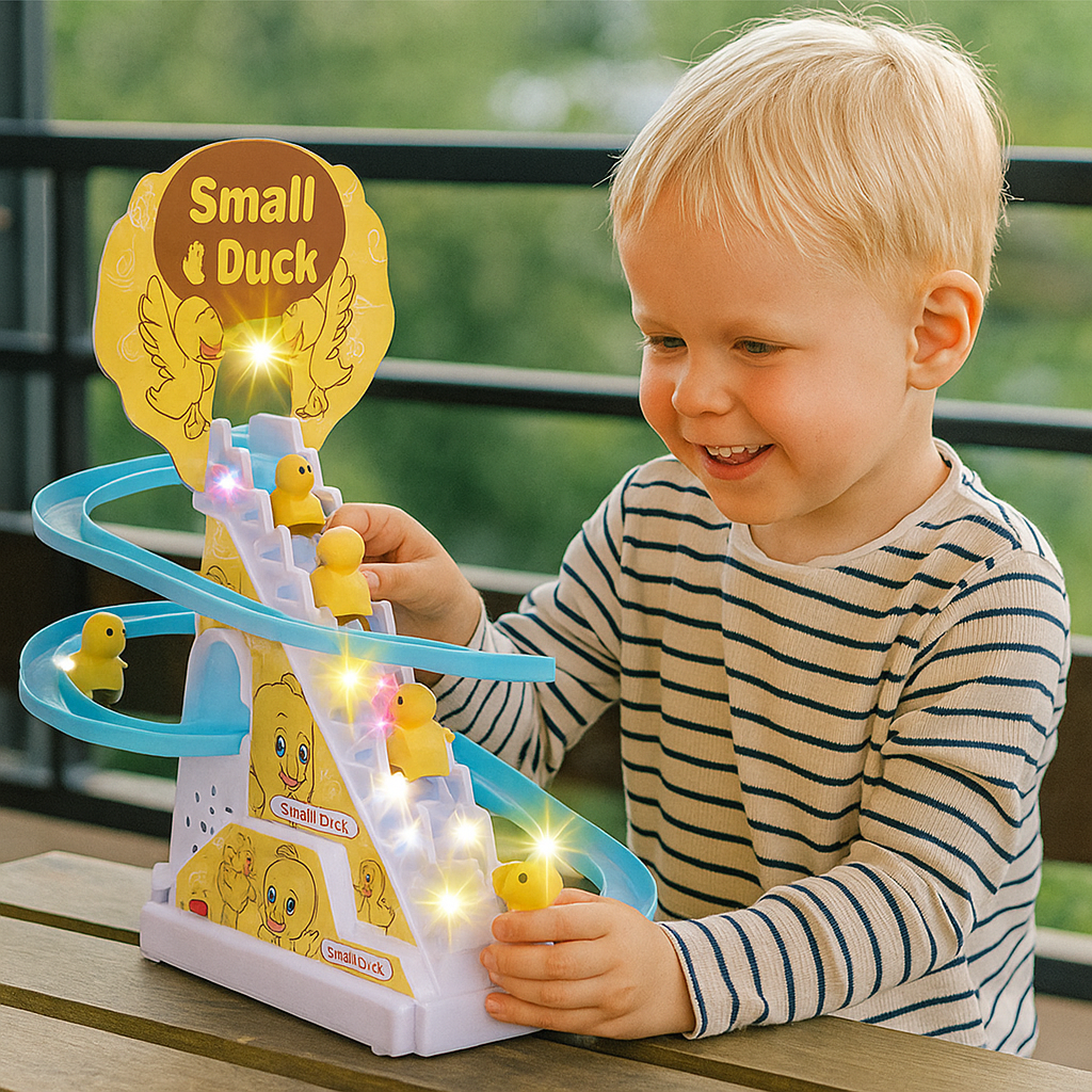 Animated Duck Slide Set — Interactive Music, Synced Lights, and Kids Play Station