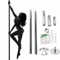 Dual-Mode Chrome Steel Dance Pole — Spinning and Static