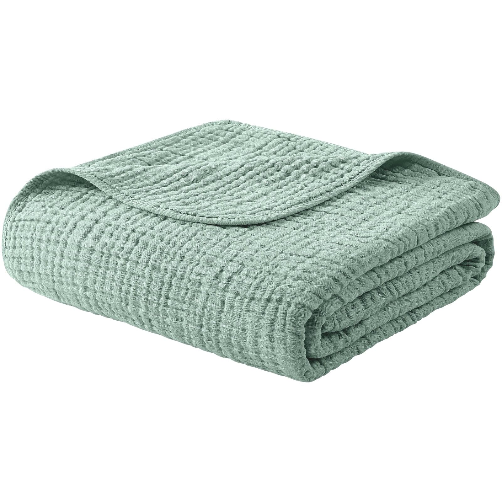 Klassische Decke mit Monogramm aus 100 % Musselin-Baumwolle
