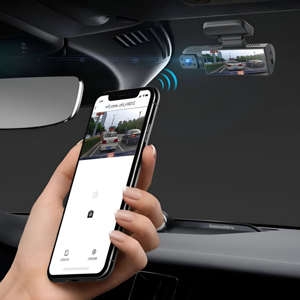 Autokamera s duálním objektivem 1080P — záznam dění před vozem i v interiéru, parkovací monitor