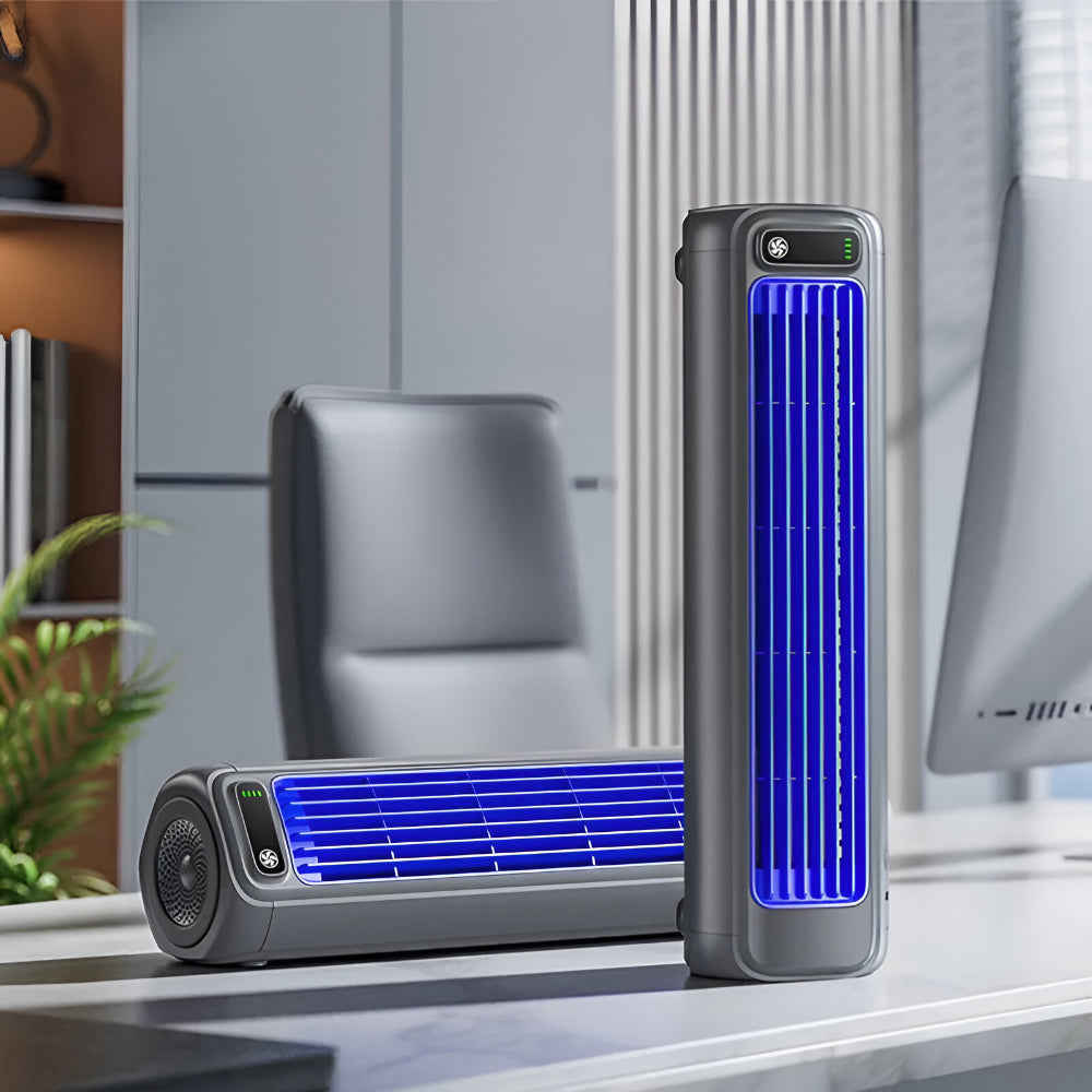Compact Tower Desk Fan – Three-Speed Settings