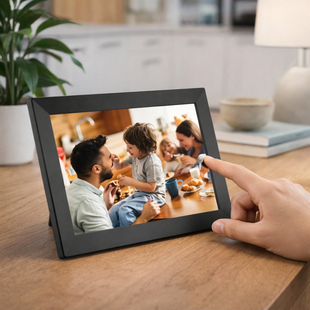 Digitaler Fotorahmen mit WLAN, Touchscreen und HD-Display, für Tisch- und Wandmontage | Meowbutter
