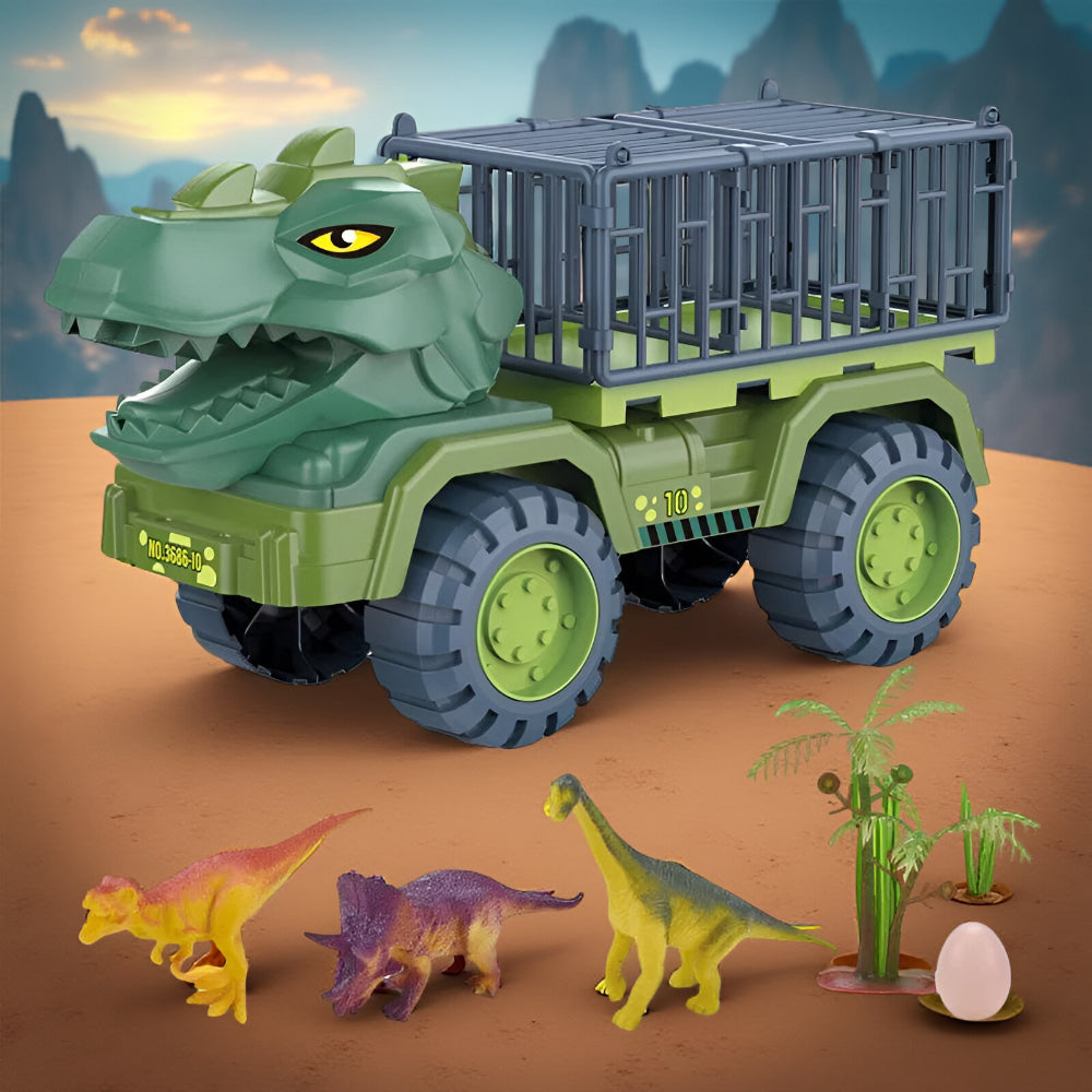 Set di giochi con camion giocattolo per dinosauri, gabbia, veicolo e personaggio | Meowbutter