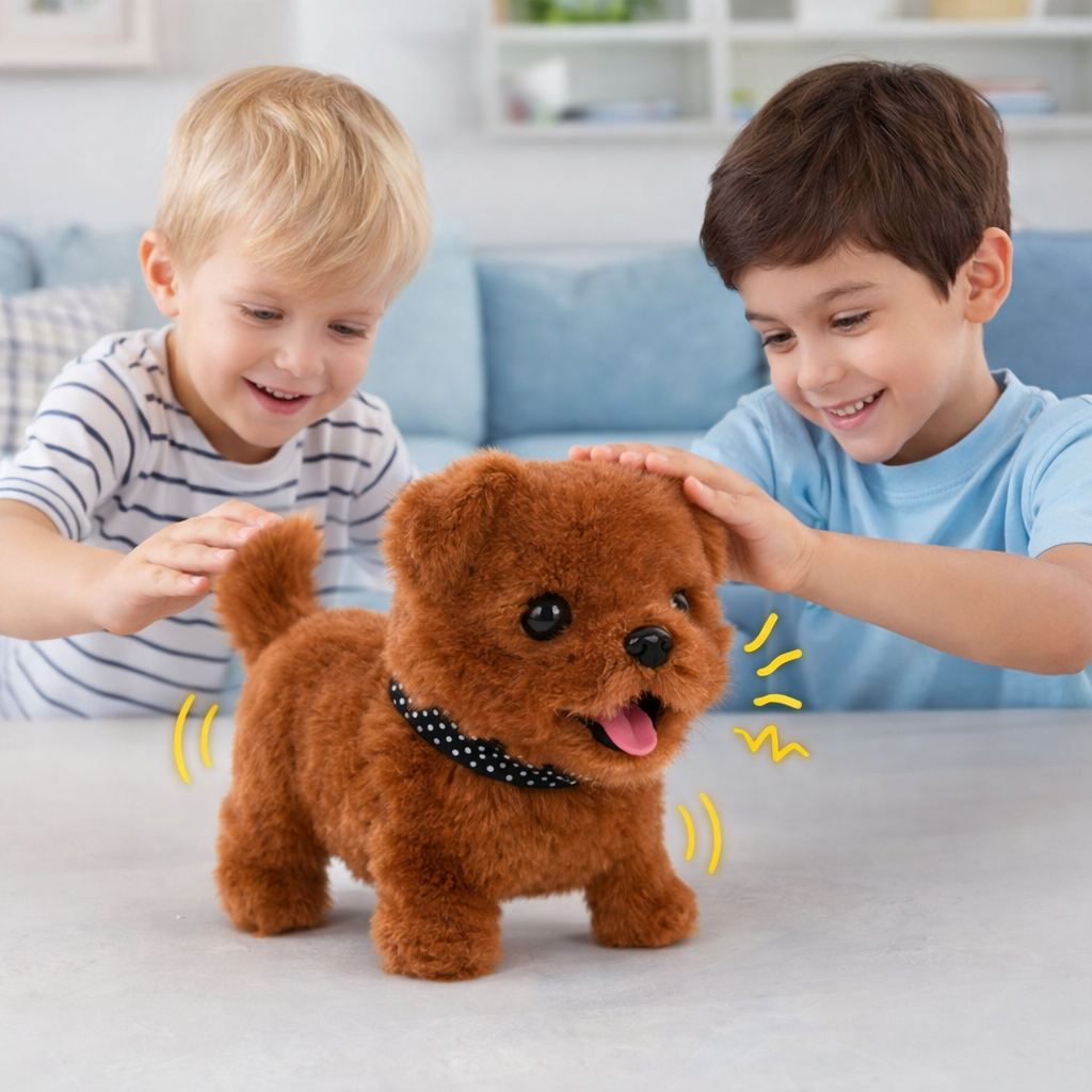 犬用おもちゃ インタラクティブな子犬型ロボットぬいぐるみ 歩行・鳴き声機能付きペット | Meowbutter