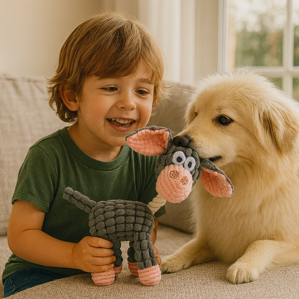 Dog Toy Rope Animal Chew Squeaker | Meowbutter