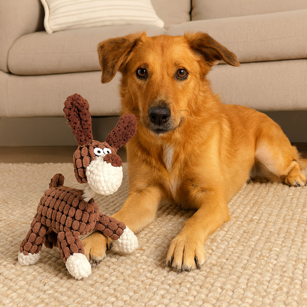 Dog Toy Rope Animal Chew Squeaker | Meowbutter