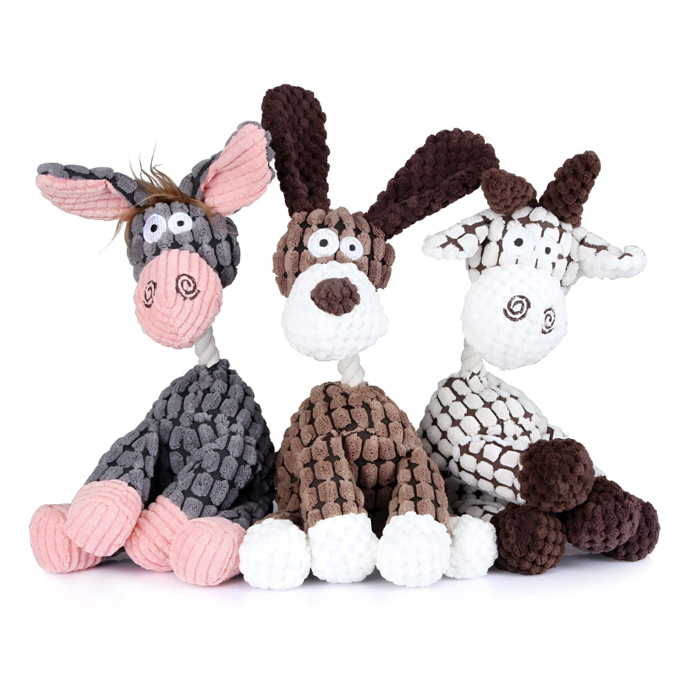 Dog Toy Rope Animal Chew Squeaker | Meowbutter