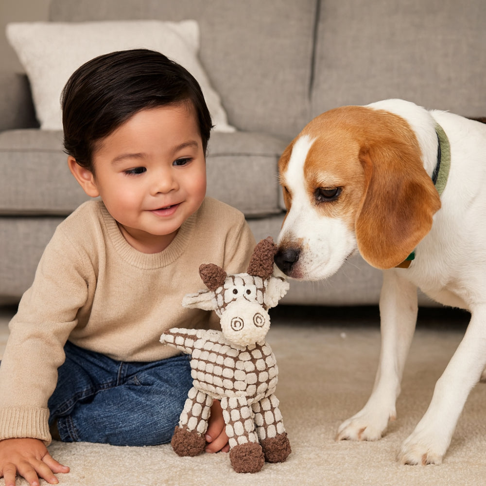Dog Toy Rope Animal Chew Squeaker | Meowbutter