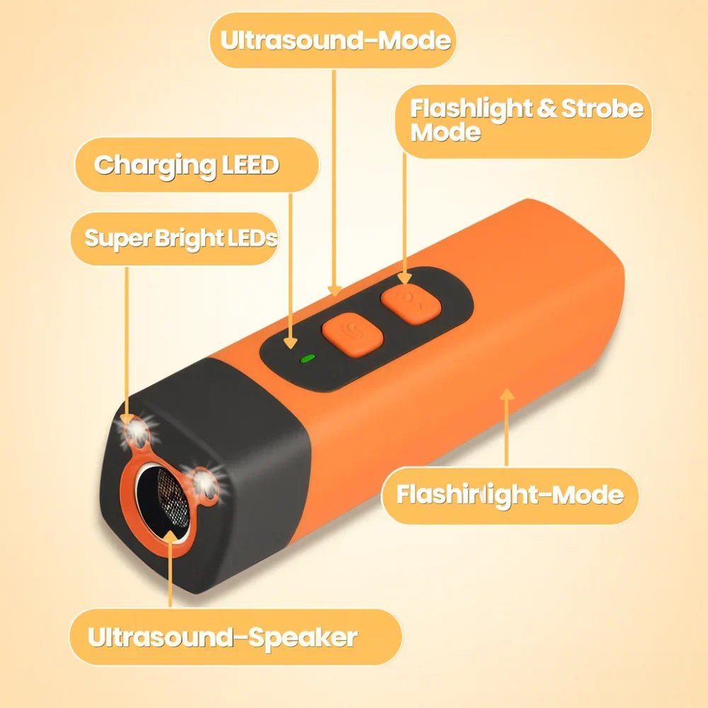 Handheld Ultrasonic Bark Control Device — Silent High Frequency Trainer