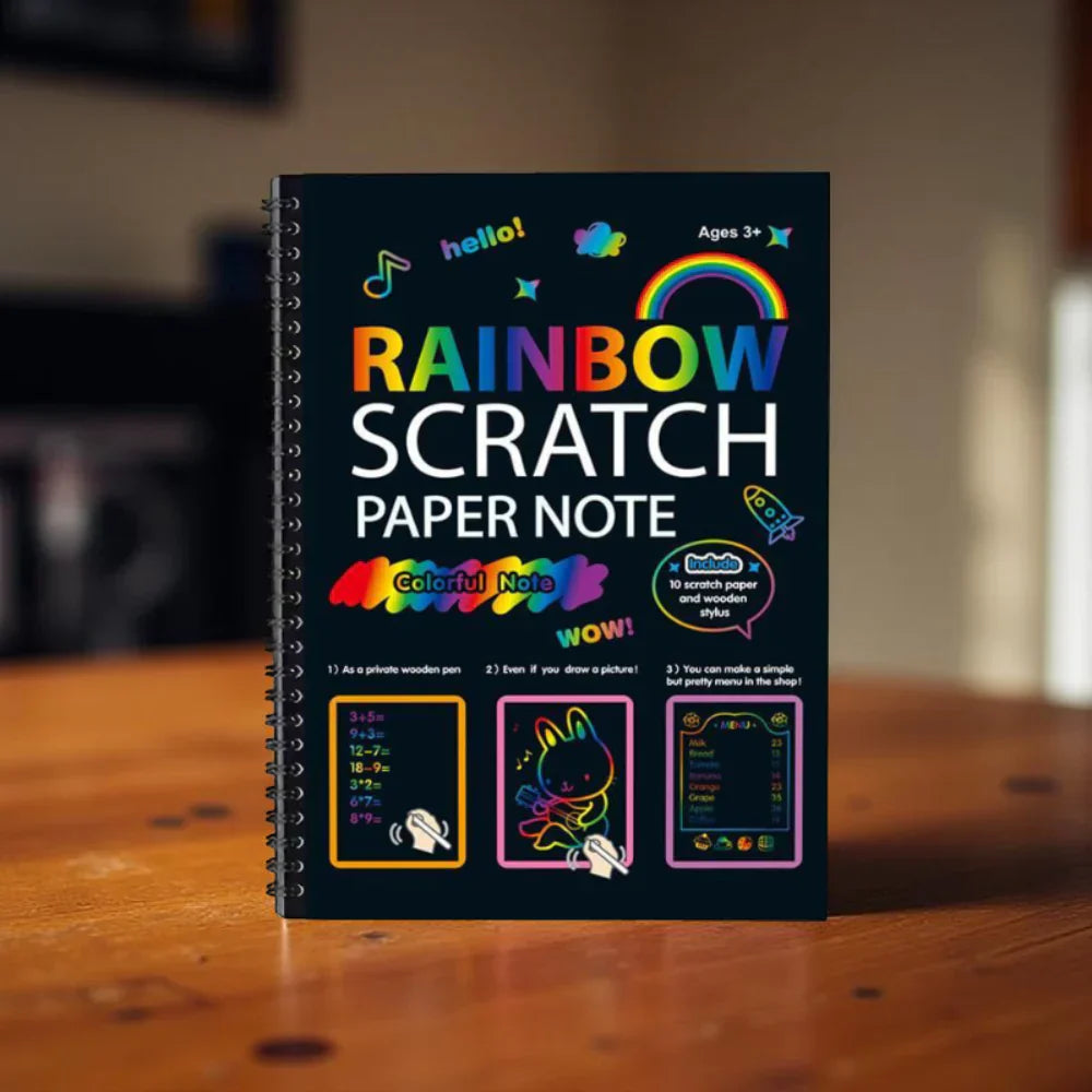 Set de manualidades de arte con rayado arcoíris en papel para dibujar | Meowbutter