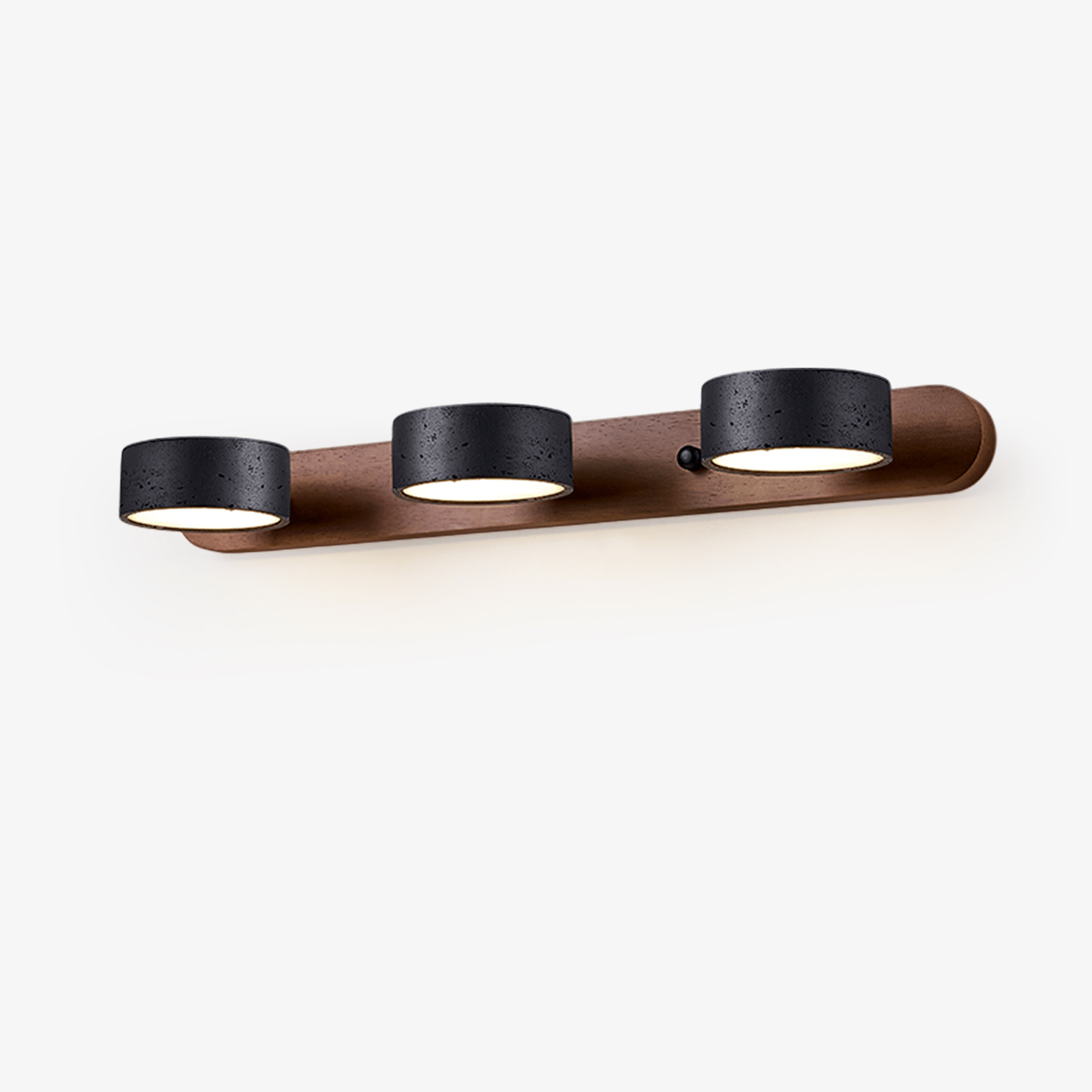 Duo Wall Sconce With Black Travertine And Wood Modern Fixture