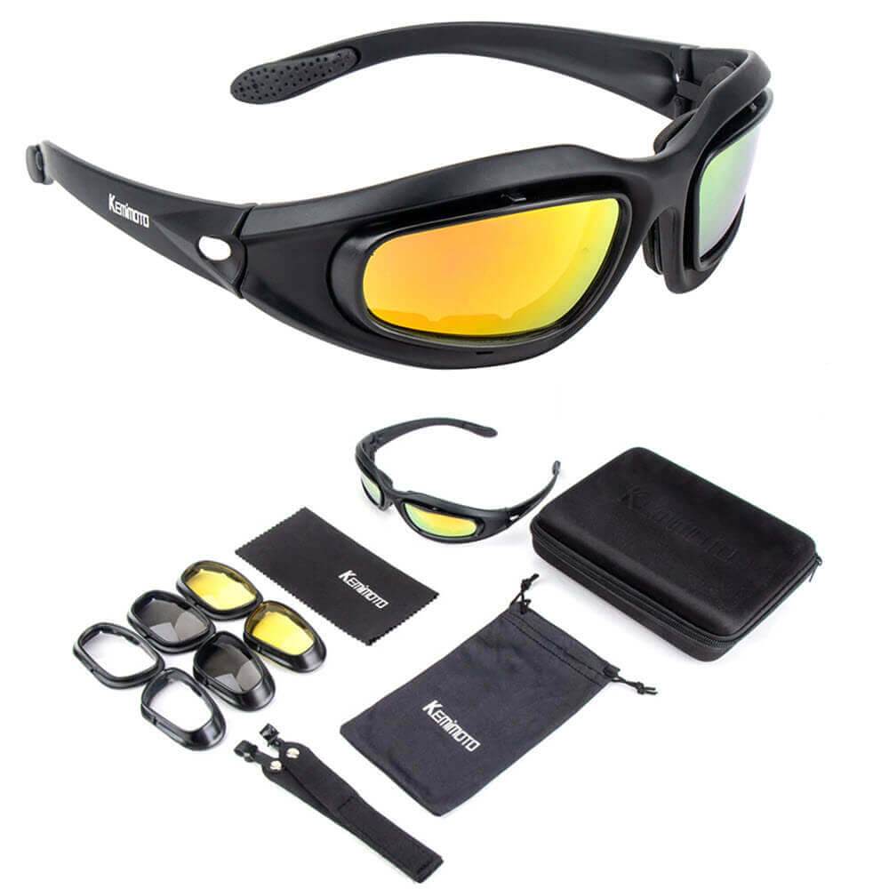 Ochelari polarizați pentru motociclism — kit rezistent cu 4 lentile