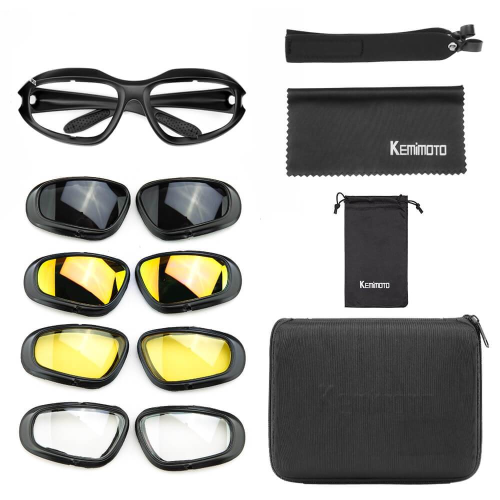 Ochelari polarizați pentru motociclism — kit rezistent cu 4 lentile