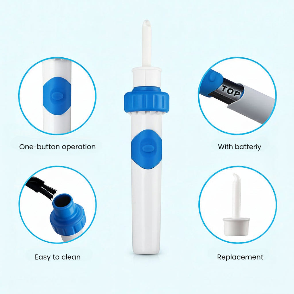 Ear Cleaner Electric Suction Silicone Tip Gentle Wax Removal Tool | Meowbutter