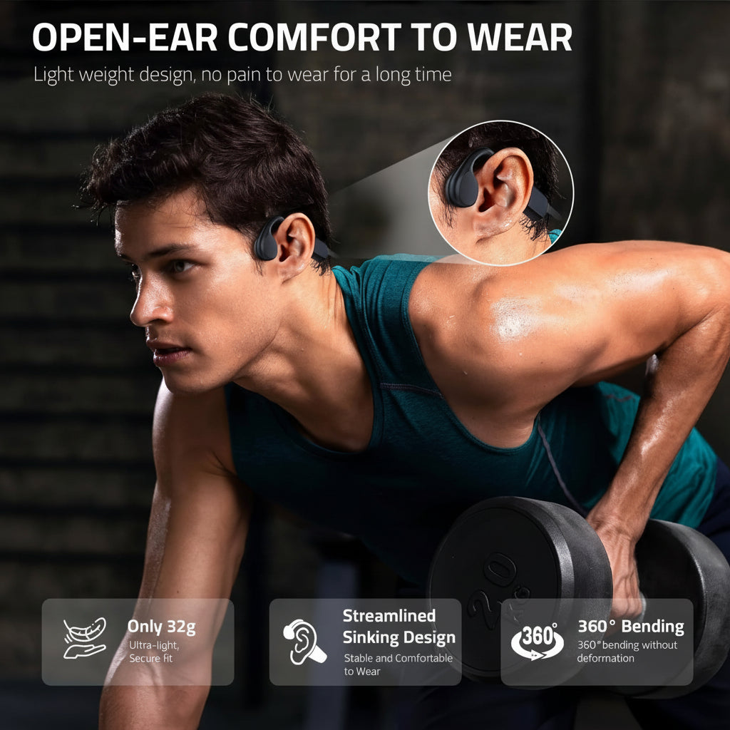 Wireless Bone Conduction Headphones USB Charging Open Ear Sport | Meowbutter
