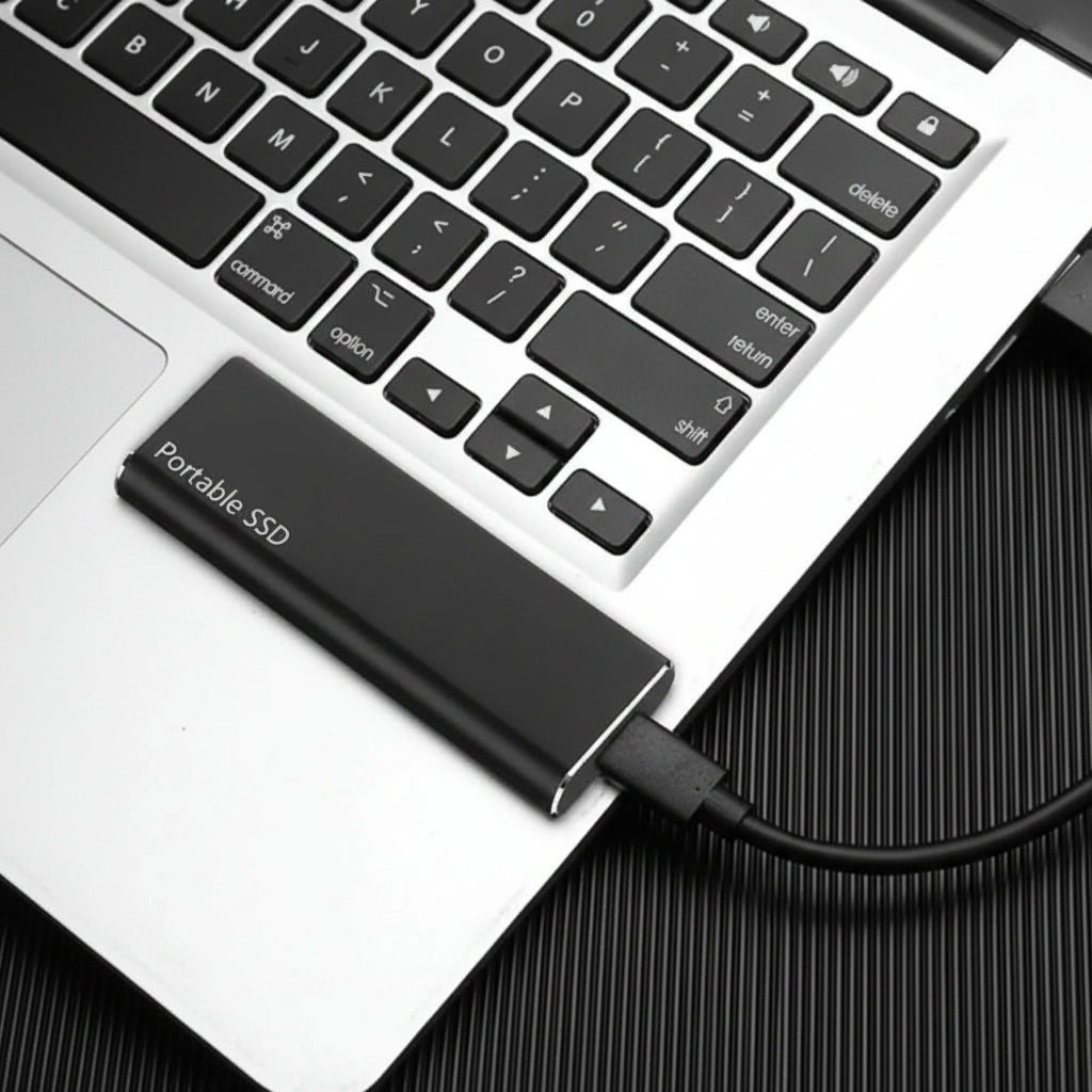Schlanke tragbare 500-GB-USB-C-Festplatte – kompaktes Hochgeschwindigkeitsdesign