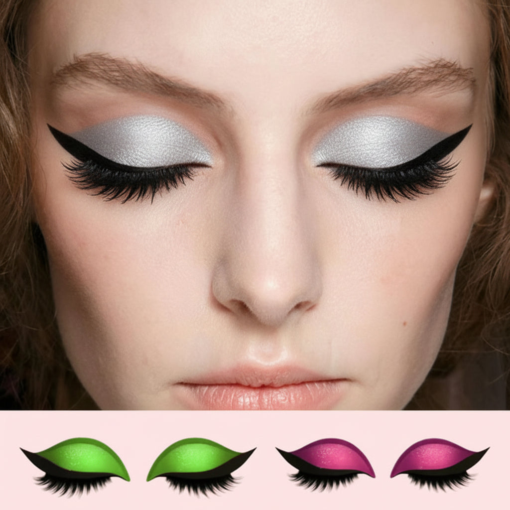 Pestañas postizas 3 en 1 reutilizables, pegatinas de sombra de ojos y delineador | Meowbutter