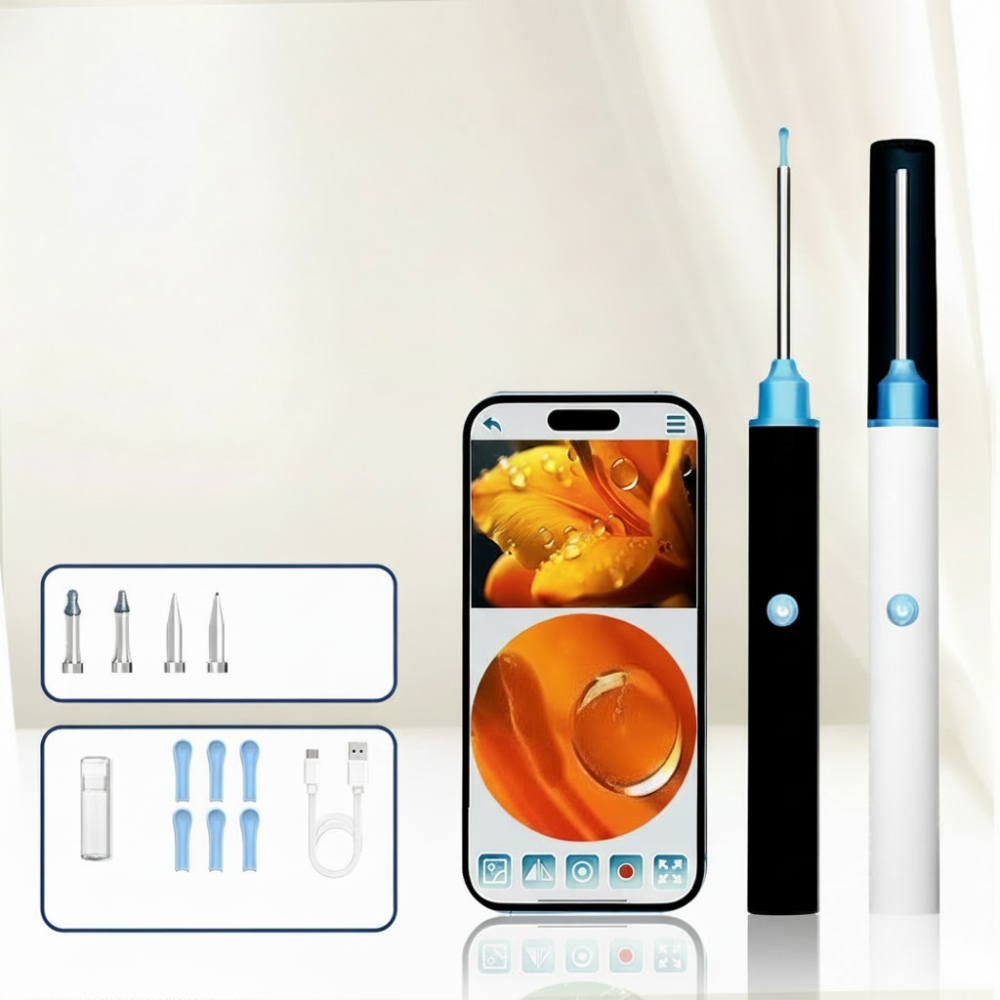Slim draadloos oorreinigingsinstrument met endoscoop en ledcamera | Meowbutter
