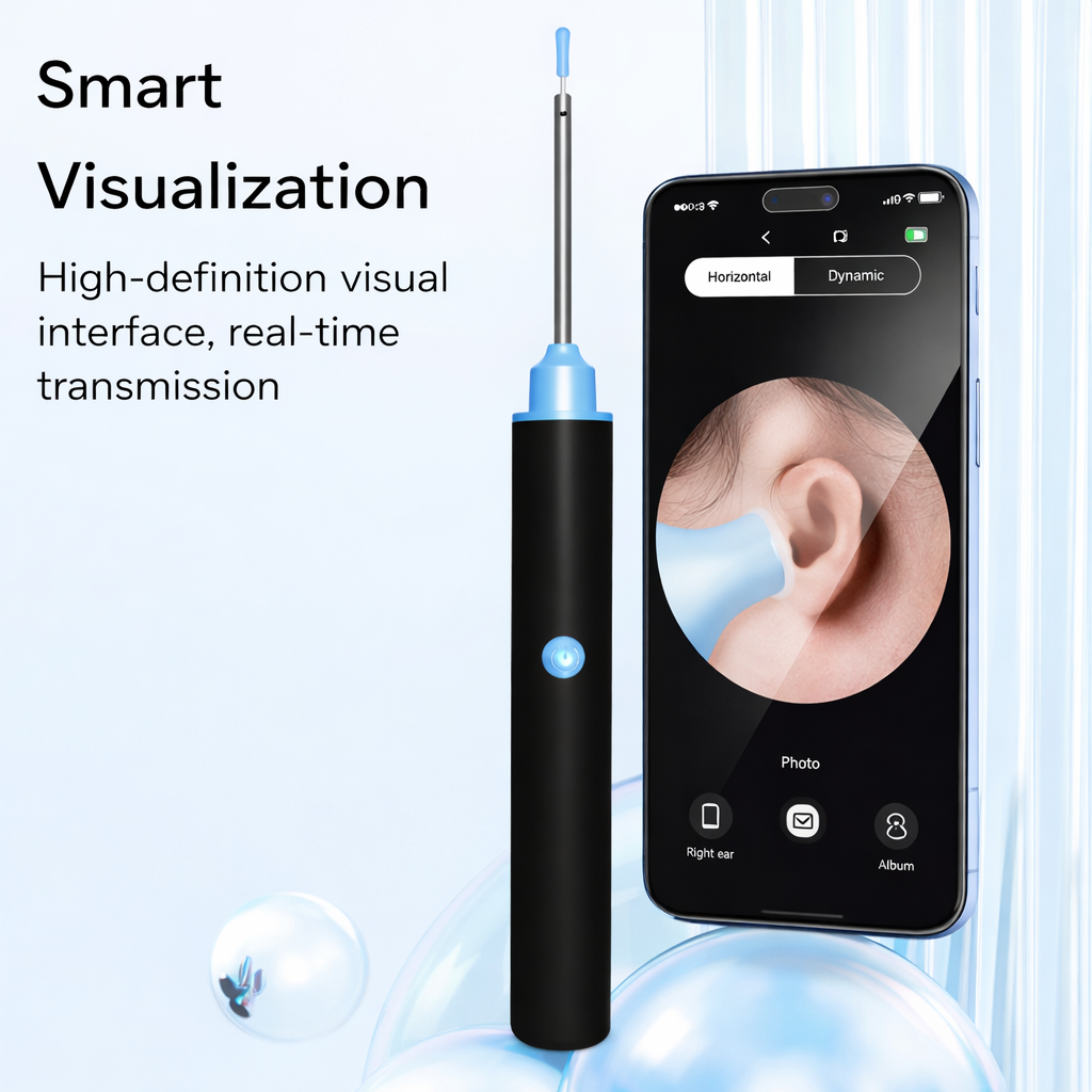 Slim draadloos oorreinigingsinstrument met endoscoop en ledcamera | Meowbutter