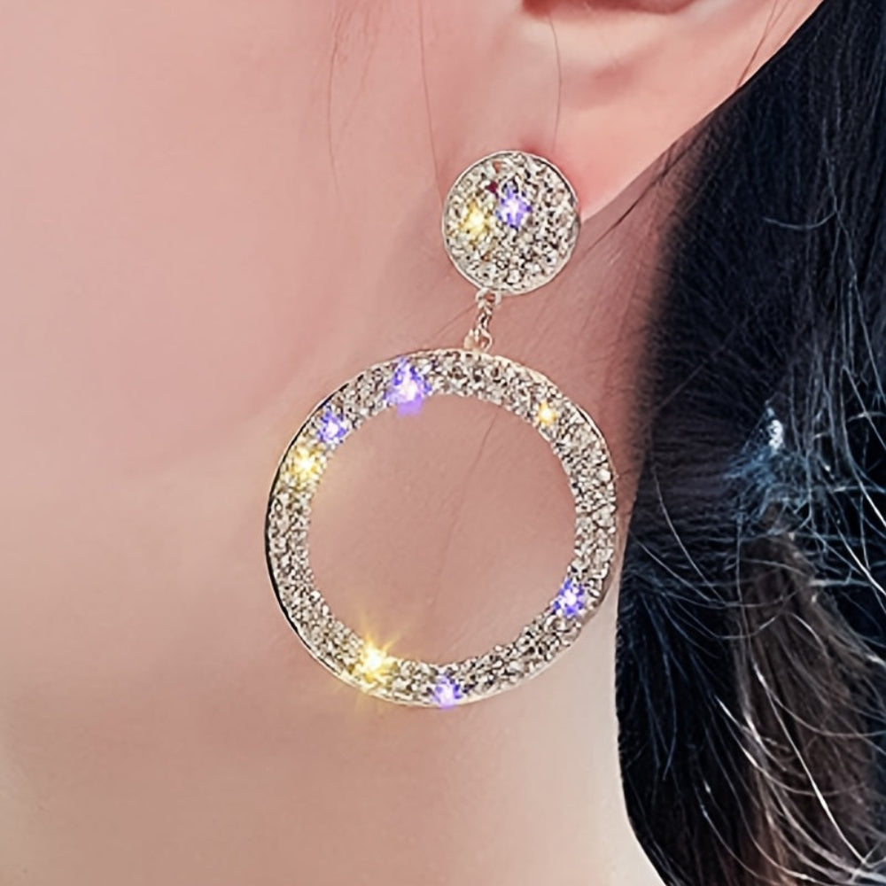 Orecchini regalo per la Festa della Mamma, cerchi dorati con strass, gioielli vistosi | Meowbutter