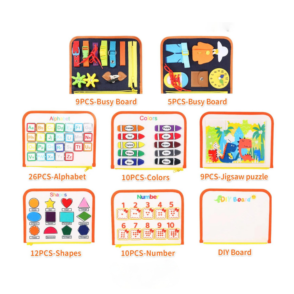 Jucării educative Montessori, tablă de activități pentru copii mici | Meowbutter