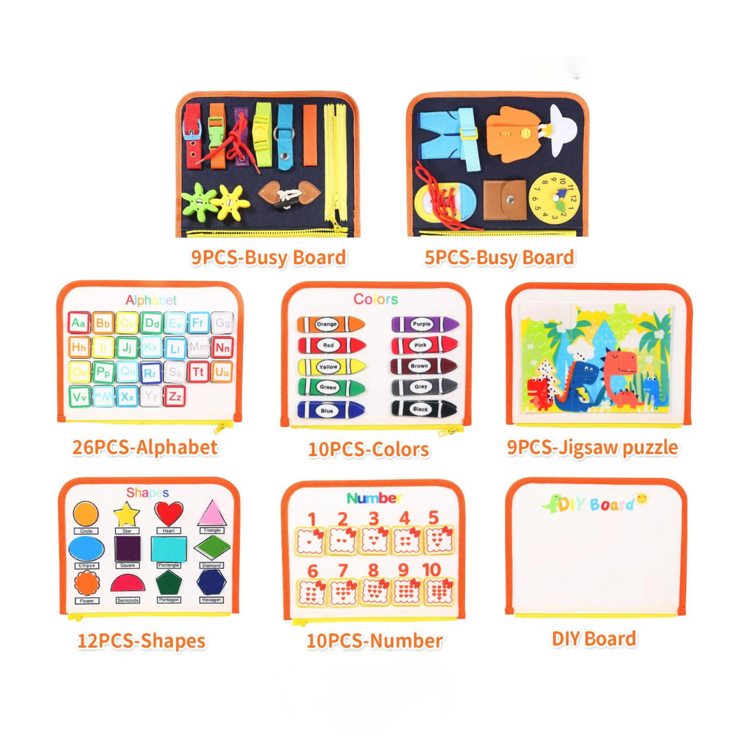 Jucării educative Montessori, tablă de activități pentru copii mici | Meowbutter