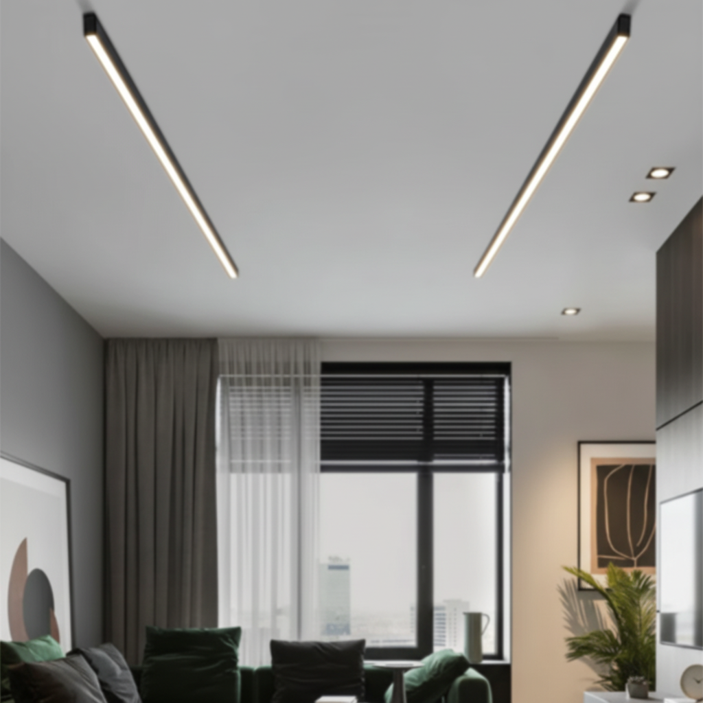 مصباح سقف خطي غائر من Metrolinea - LED مدمج لغرف المعيشة