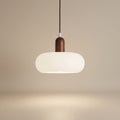 Eldra Nordic Wood Frame Glass Pendant Lamp For Home Lighting