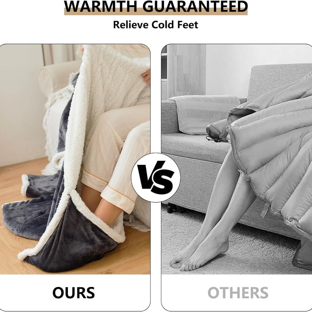 Electric Heated Blanket Wearable Sherpa Fleece Throw Adults | Meowbutter