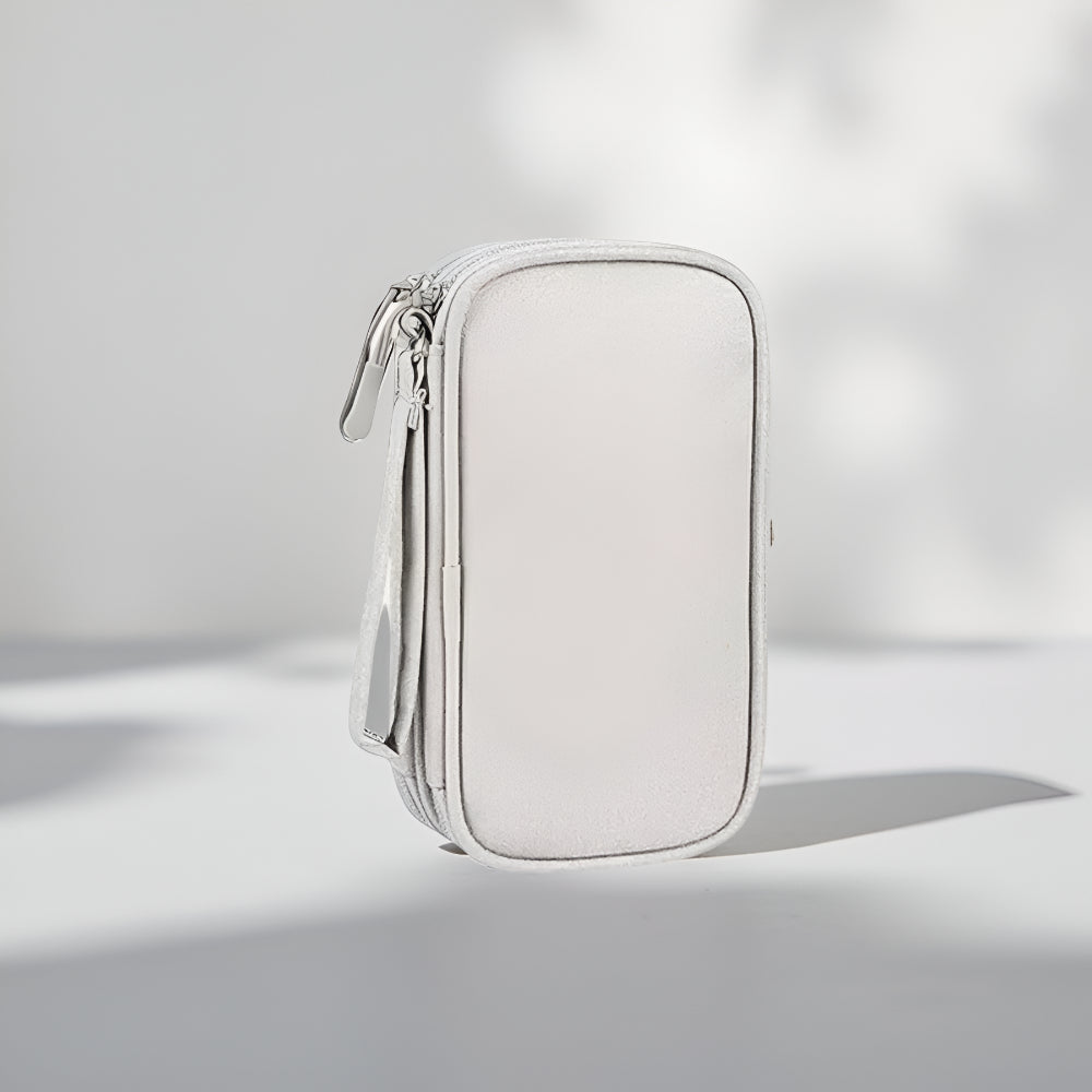 Electronics Travel Organizer Case - Secure Zipper Pouch Internal Divider Slots for Chargers Cables