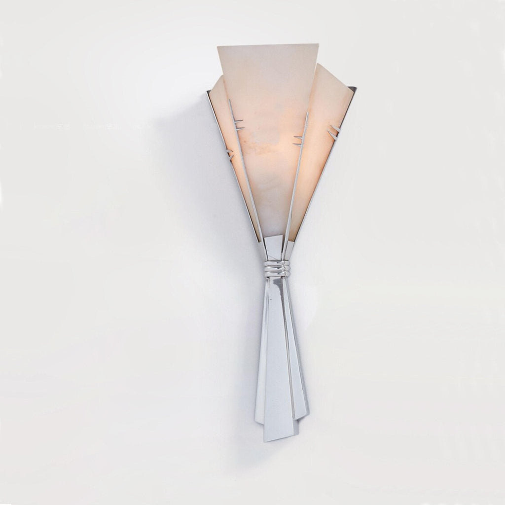 Elegante lampada LED classica in alabastro con base in metallo