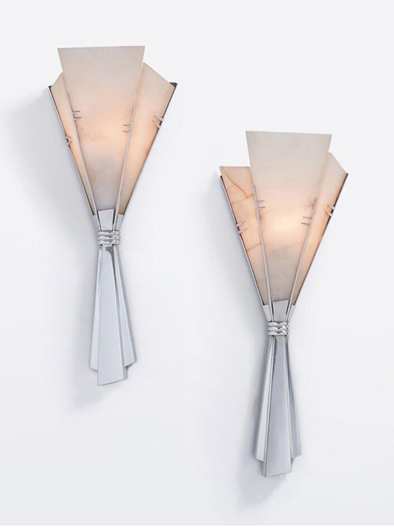 Elegante lampada LED classica in alabastro con base in metallo