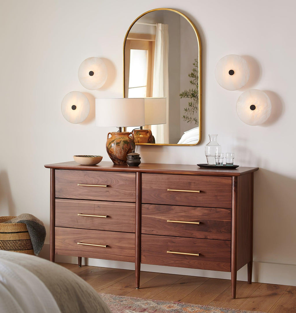 Alabasterskærm i messing loftslampe med justerbar højde