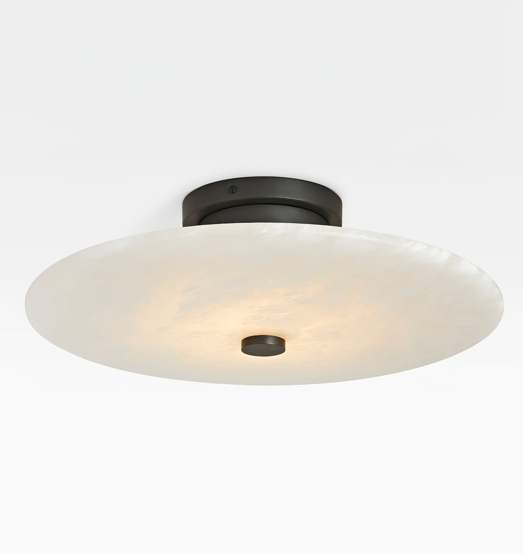 Alabasterskærm i messing loftslampe med justerbar højde