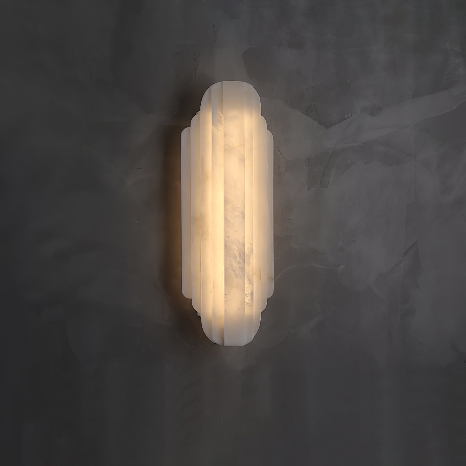 Aplique de alabastro con base de metal y luz regulable