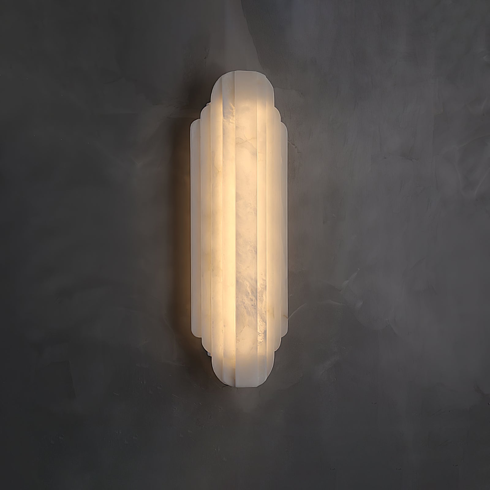 Aplique de alabastro con base de metal y luz regulable