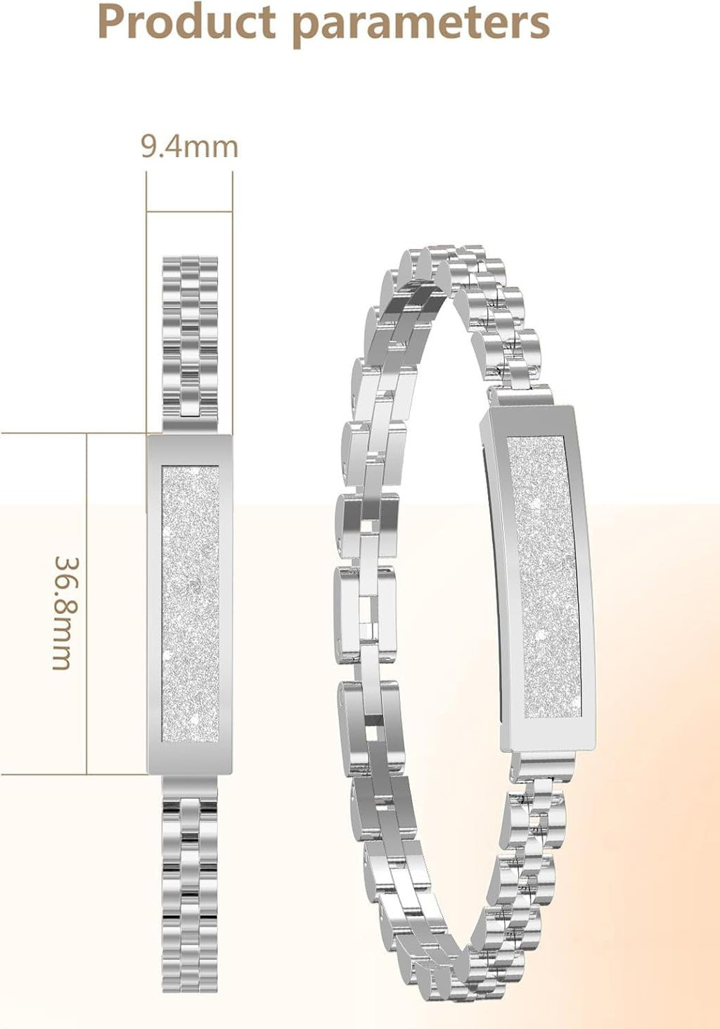 Elegante braccialetto fitness tracker – monitoraggio della frequenza cardiaca e del sonno, cinturino sottile a maglie