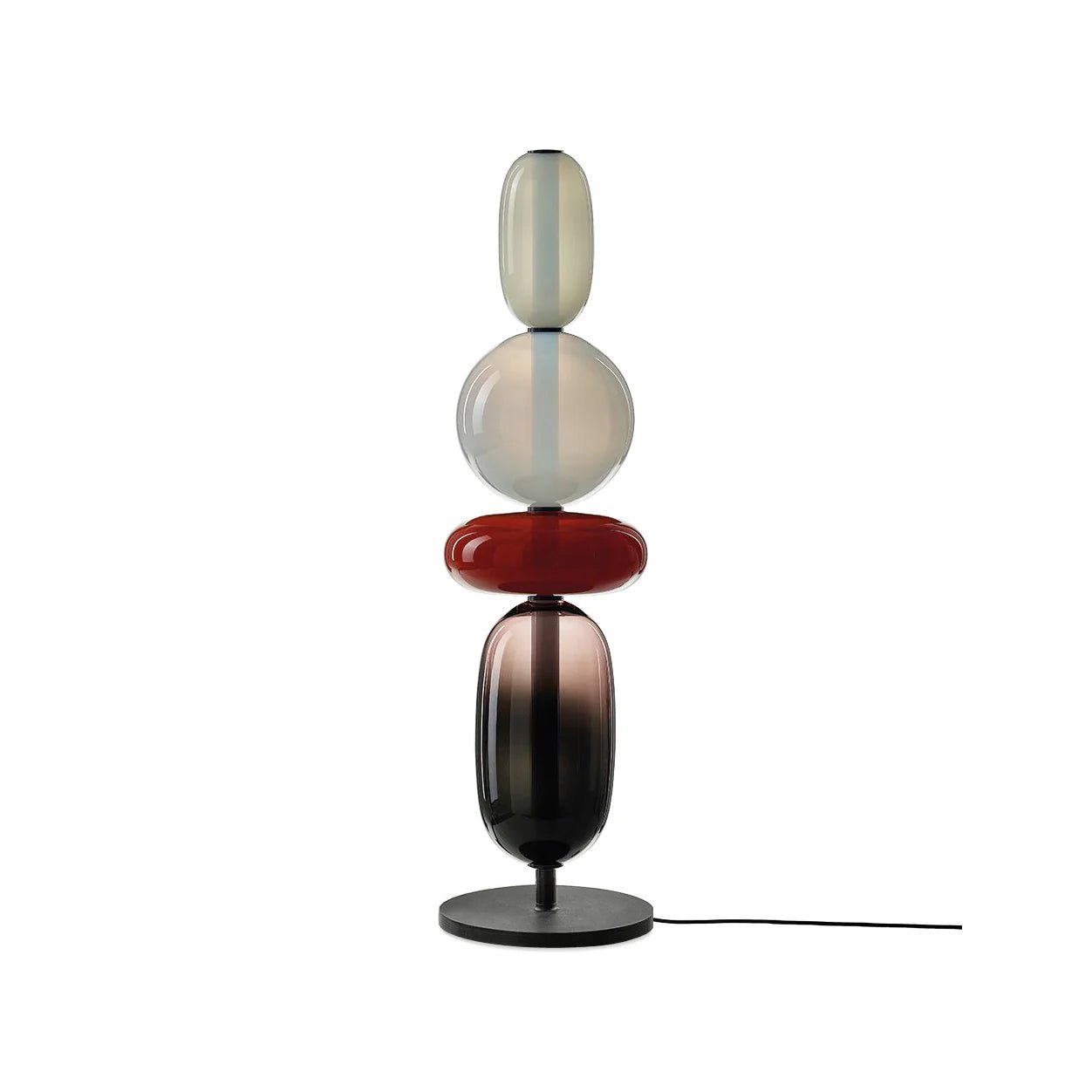 Pebbles glasbordlampe med integreret LED-belysning