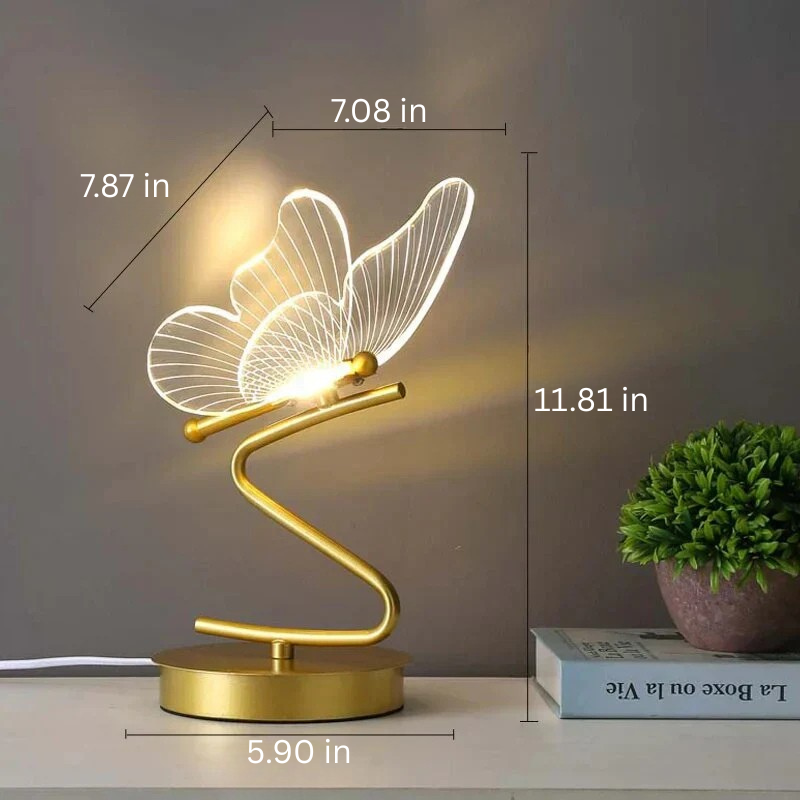 LED-tafellamp met vlinderontwerp — 5.91 x 11.81 inch