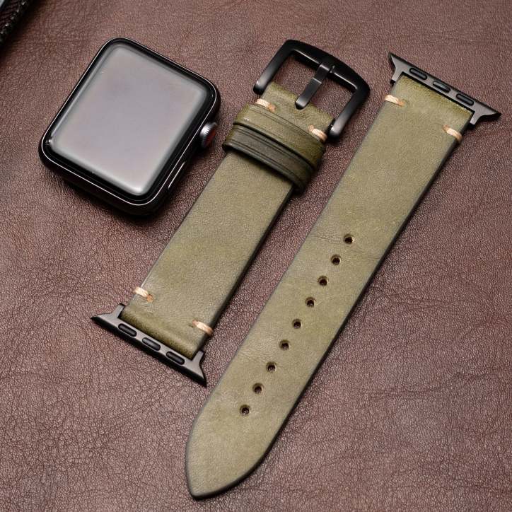 Apple Watch prémium bőr szíj — időtálló, kézműves kivitelű cserepánt