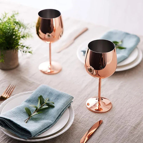 Set de 6 pahare de vin din oțel inoxidabil — păstrează temperatura rece mai mult timp, design durabil