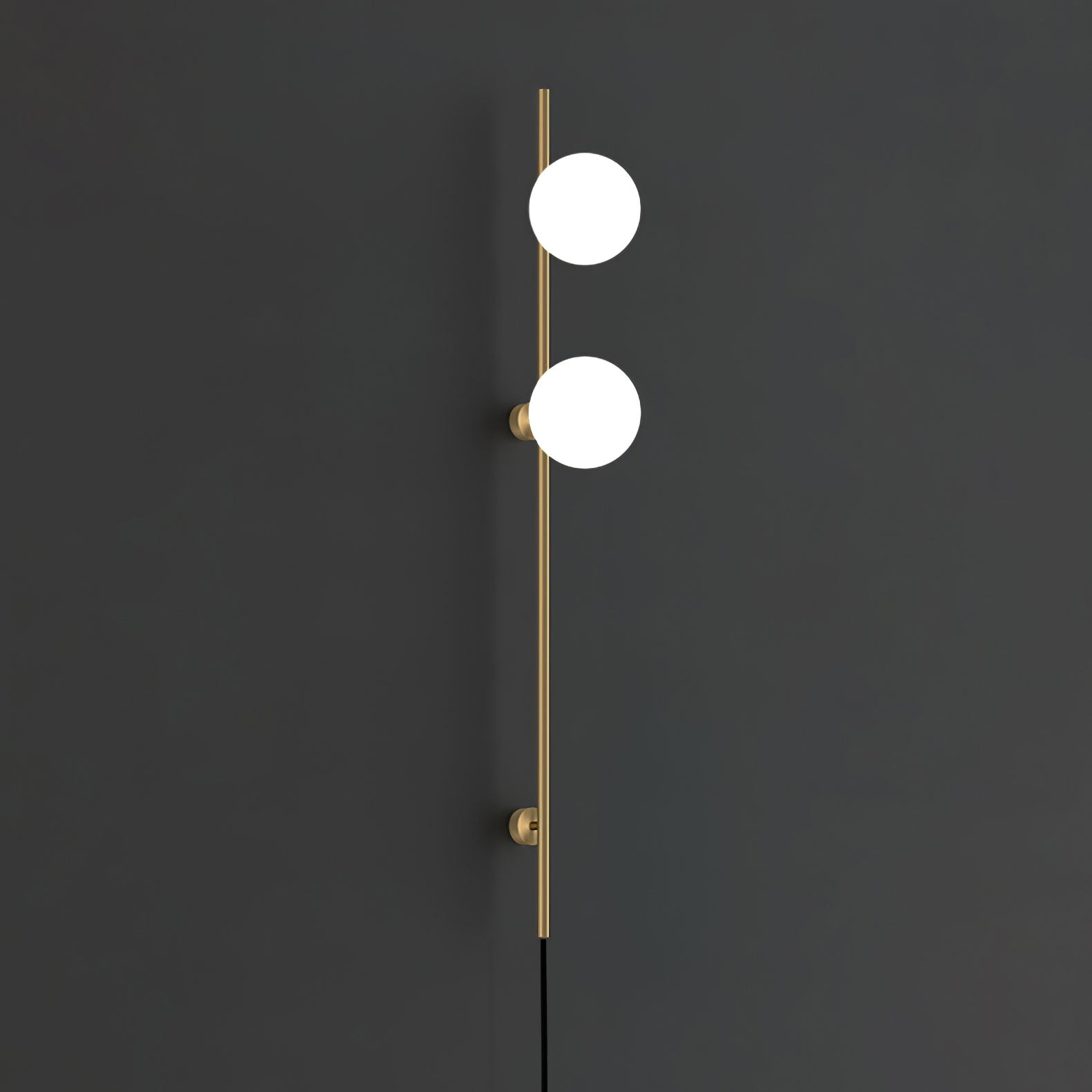 Elegantní LED nástěnné svítidlo s bílým sklem a černým kovovým rámem